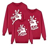 Sudaderas Navideñas Familiares Suéter Familia Invierno Navideño Familiar Manga Larga Pullover Christmas Jumper Blusas Cuello Redondo Tops Talla Grande Mujer Hombre Niño Niña Ropa Navideña