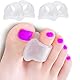 4 Pcs Gel Toe Separators, Zehenspreizer, zum Glätten überlappender Zehen, Big Toe Separators, Silicone Toe Separator für Uberlappende Zehen, Hammerzehen, Schmerzlinderung bei Bei Fehlbildung