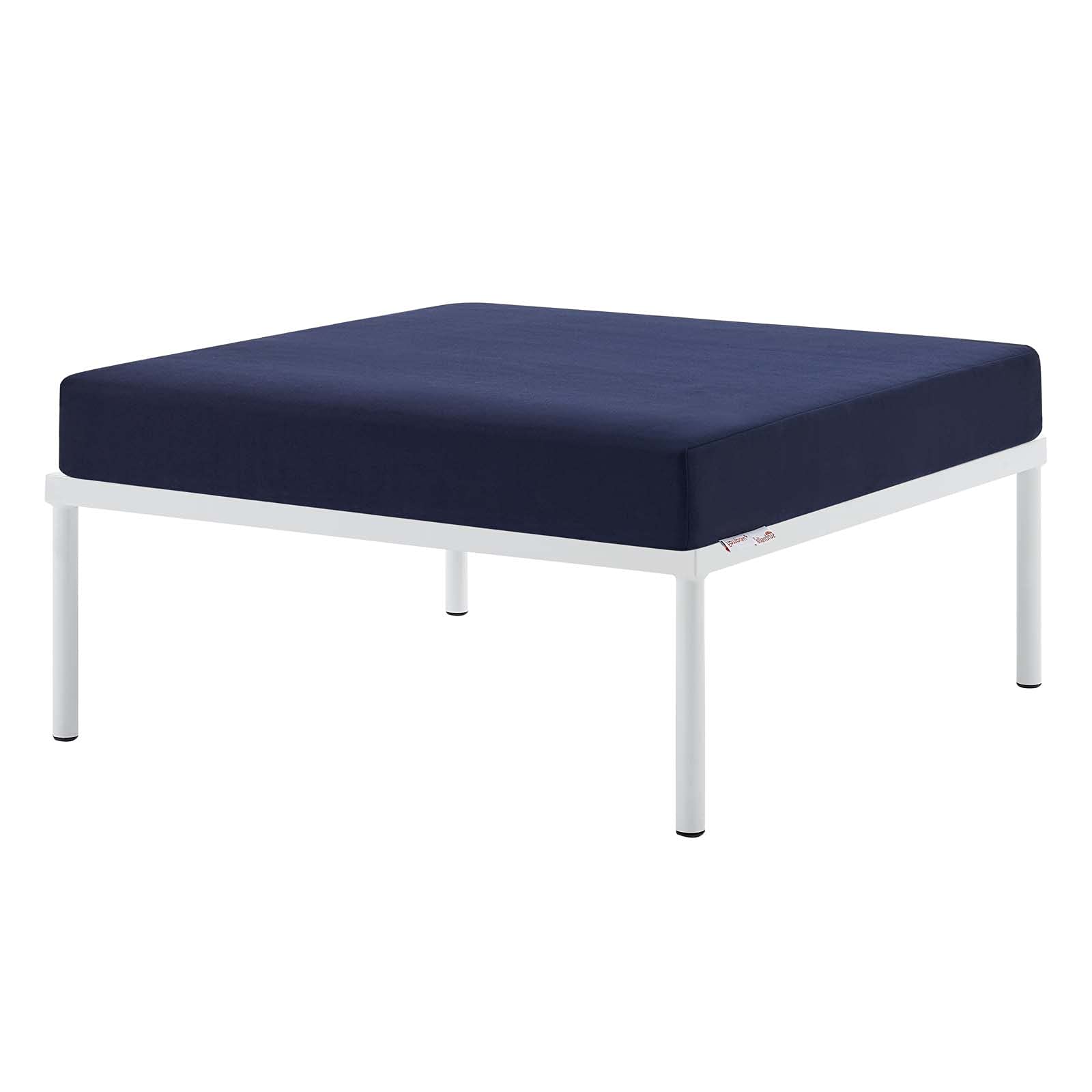 Lounge Chair Ottoman, Aluminum, Metal, Blue Navy, Modern, Outdoor Patio Balcony Bistro