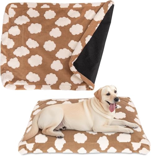 Image of Faux Fur Dog Bed Covers - Ultra Soft Rose Velvet, Removable & Washable, Cozy & Durable,Large Pet Bed Cover Only (No Filling) - Gray, (Z-Brown, 44 inch L x 32 inch W x 4.5 inch Th)