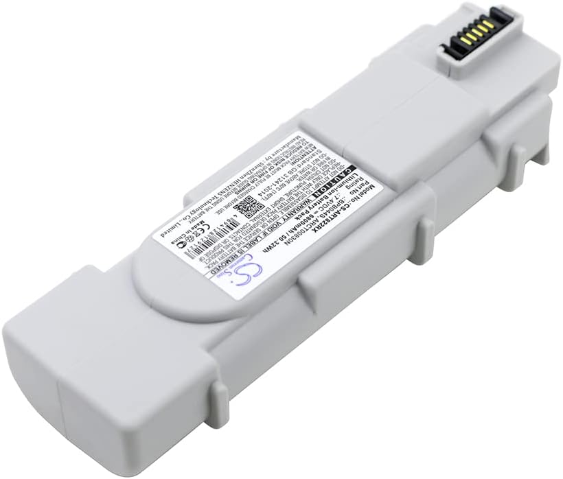 Front view of the DCH CS-ART822RX battery replacement, showing its grey casing and connector.