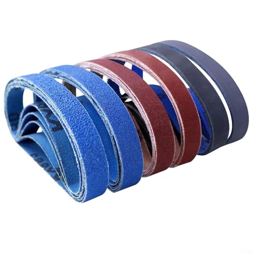 LUCKCDUO - Lot de 30 courroies abrasives à couture plate 3/4 x 12 pour couteaux de travail et meuleuses à outils