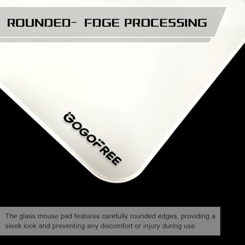 Image of Hard Gaming Mouse Pad, Professional Esport Tempered Glass Mouse Mat Ultra-Smooth Micro-Etched Surface for Top Speed and Control, Non-Slip Mousepad, Dirt & Scratch Resistant (White, 300mm*400mm)