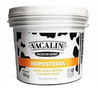 Vacalin Dulce de Leche Reposteria, Confectioners Thicker Milk Confiture for Bakeries, Cakes and Pastry, 4 kg / 8.8 lb plastic bin