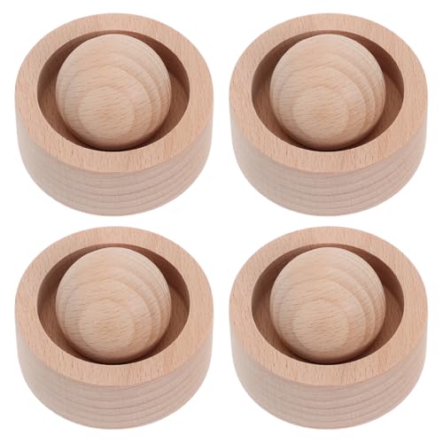 FONDOTIN Difusor de Aceites Esenciales de Madera Natural Cilíndrico 4 Piezas para Aromaterapia en Hogar, Oficina y Sala de Yoga, Ambientador Compacto Reutilizable para Ambiente Relajante