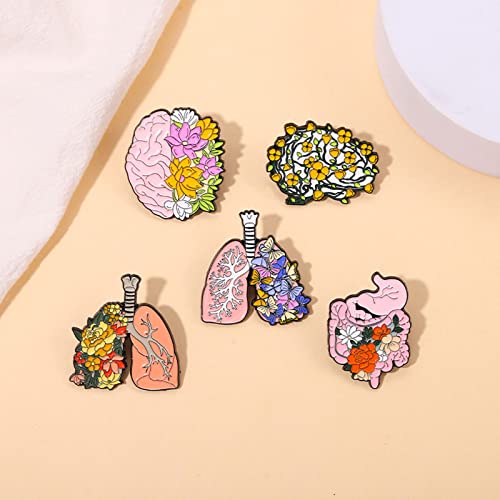Brooches for Women,Floral Organ Enamel Pins Brain Lung Intestines Stomach Brooches Lapel Badges Cartoon Plant Jewelry Gift for Kids4