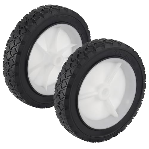 CheeMuii 7 Inch Lawn Mower Wheels 2 Pcs 7″ Universal Wheels Replace for Oregon 72-106 Compatible with Craftsman/AYP/MTD Push Lawnmower, BBQ Grill, Hand Truck, etc
