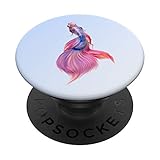 Colorful Pink & Blue Siamese Fighting Fish Photo PopSockets PopGrip: Swappable Grip for Phones &...