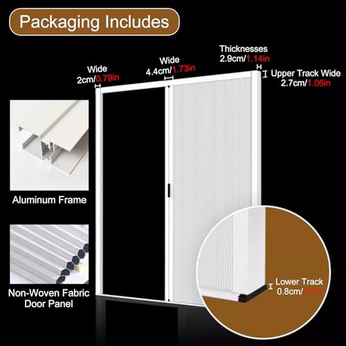 Porta pieghevole a fisarmonica, design a nido d'ape, senza fori, perfetta per cucina, bagno e grandi spazi