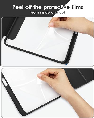 Image of ProElite Case Cover for Apple iPad (A16) 11th /10th Generation (2025 /2022), Transparent case Cover with Pencil Holder for iPad 11th /10th Gen 2025 /2022, Marble Green