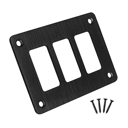 Image of 3 Way Rocker Switch Panel Black Aluminum Housing Holder Kit Mounting Bracket for Car Boat Truck Van Dashboard Toggle Switch Mount