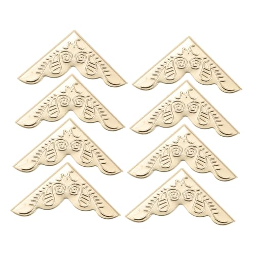 PartyKindom 8 piezas Protector Esquinas Caja Metálico Retro Guardas Esquina para Cajas Guitarras Cantoneras Decorativas con Clavos Resistente y Duradero para Maletas y Estuches