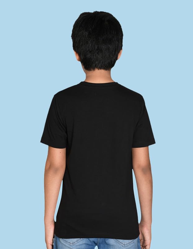 Image of Nusyl Boys Dude Text Printed Half Sleeve Regular Fit Tshirt, Cotton Blend Round Neck T-Shirt,