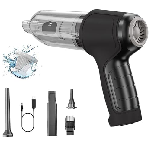 Wizvox Mini Aspiradora para Auto, Carga InaláMbrica Mini Vacuum Cleaner Alta Seguridad Aspiradora De Mano, Puede Limpiar Teclados,SofáS,Alfombras,Black