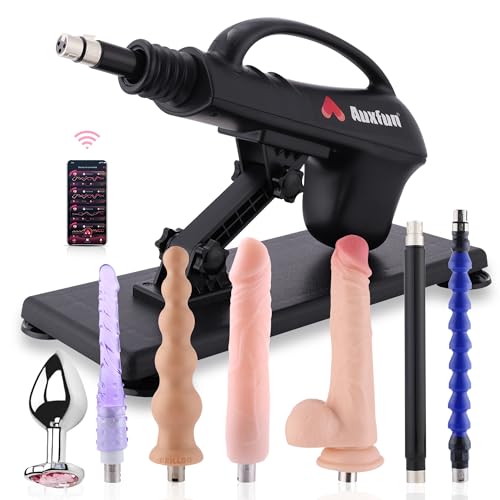 Fickmaschine mit Dildos, Automatische Sexmaschine mit App Steuerbar, Sexmaschine mit Stoßfunktion, Dildomaschine mit 7 Aufsätzen, Fickle Maschine für Frauen und Männer, Sexspielzeug