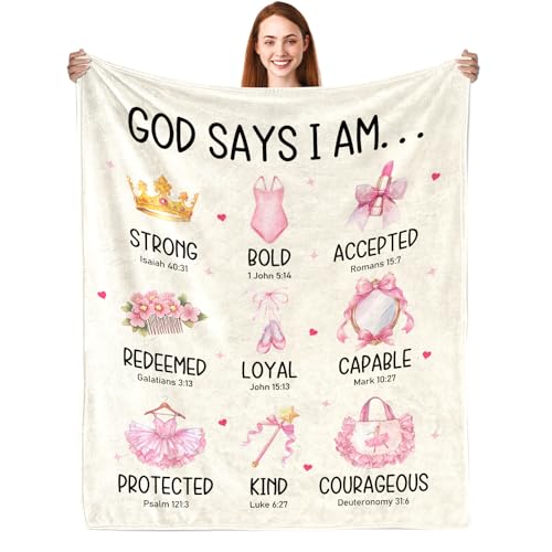 CIUGOIG Christian Gifts for Girls/Women, God Says I Am Dancer Blanket 50