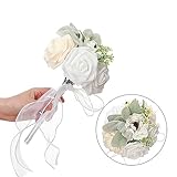 FDOSIJFOS Ramo de Mano, Ramo de Novia Seda, Ramo for Dama Honor con Flores Artificiales Falsas(#2)
