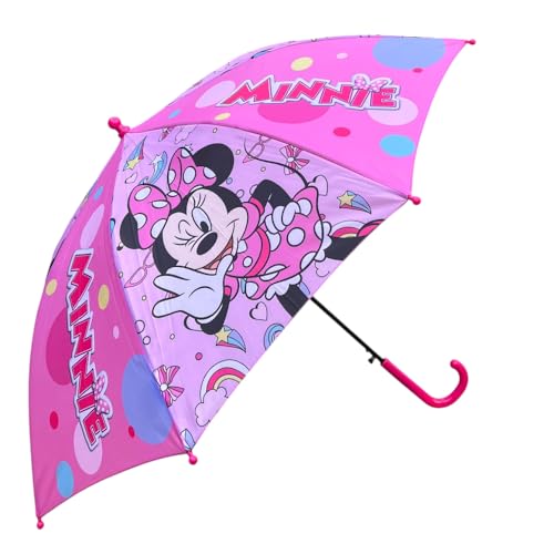 Ombrello Minnie Disney accessorio per la pioggia bambini struttura in metallo apertura automatica