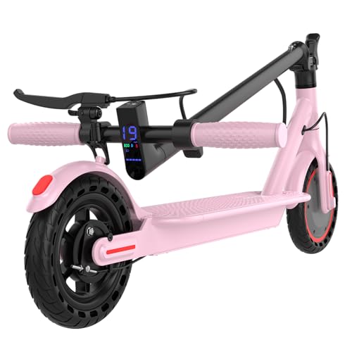 Roinside Scooter for Adults- 8.5 Solid Tires/350W Motor 19 MPH Digital Display Up to 16Miles Long-Range Commuting Folding E-Scooter for Adults with Dual Braking System App Control