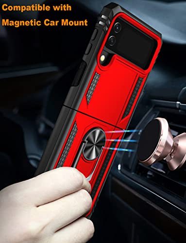 Ikazz JSHI-GX-Z FLIP 3-6.7-RED For Galaxy Z Flip 3 Case,Military Grade Shockproof Heavy Duty Protective Phone Case Pass 16Ft Drop Test thumb #6