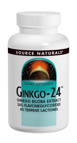 Source Naturals Ginkgo-24 Biloba Extract 40mg, 60 Tablets (Pack of 2)