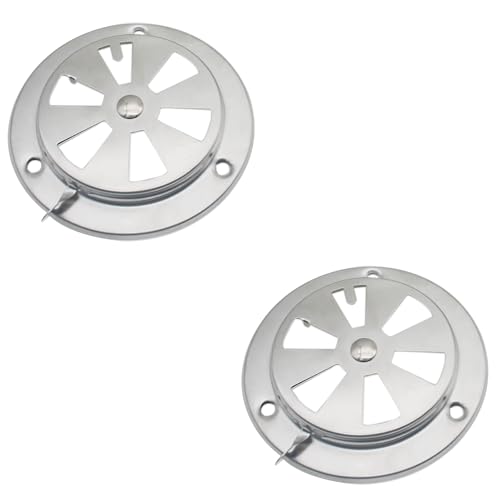 OZXNO 2 Pcs BBQ Smoker Air Vent Set Stainless Steel Smoker Grill Vent Silver Grill Air Damper for Increased Airflow