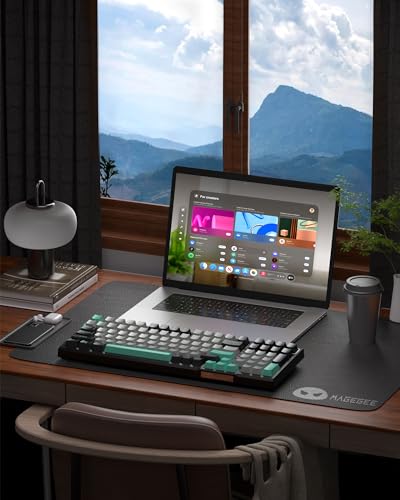 Image of MageGee SKY98 Mechanical Gaming Keyboard, 96% Gasket Hot Swappable Wired Custom Creamy Keyboard with 5-Layer Sound Dampening, RGB Backlit, NKRO for Win /Mac (Dark Elf, Blue Whale Switch)