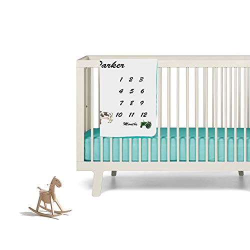 Animal Baby Blanket Farm Blanket Farm Animal Blanket Newborn Milestones Blanket Boy Month Blanket Age Blanket Personalized Growth Chart (60x80)
