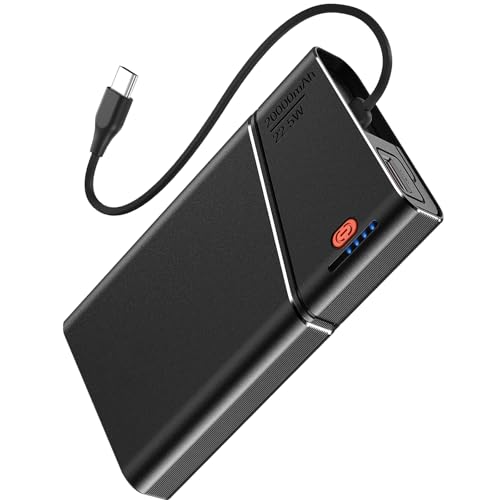 Power Bank 20000mAh, 22.5W Super Fast Charging Metal Portable Charger with Detachable USB-C Cable, Airline Approved for iPhone 17/16/15/14/13, iPad, Samsung, Android & More