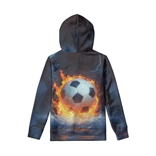 Image of WELLFLYHOM Boys Hooded Sweatshirts Hoodie Pullover Cool Graphic Crewneck Blouses Size 6-16