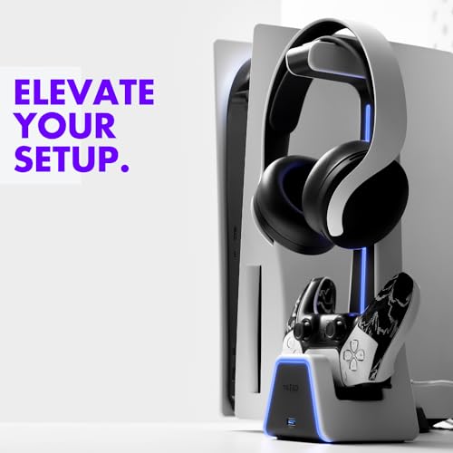 Tilted Nation TNPHANTOM Rgb Headset And Controller Stand With Charging Station - For Playstation Or Pc thumb #6