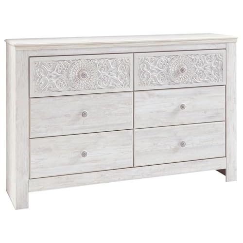 Signature Design by Ashley 6-Drawer Bedroom Dresser, Whitewash, Paxberry - image 1
