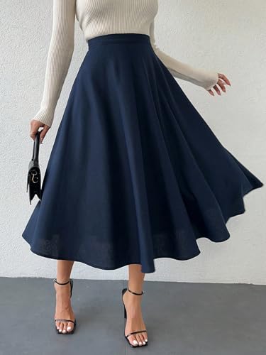 Women's Flowy Trendy Skirt Solid Color Casual Skirt3