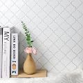 Arabesque Peel and Stick Backsplash for Kitchen, Thicker Design 3D Self Adhesive Wall Tile, 12"x12" Peel and Stick Wall Tiles, 10-Sheet Stick on Tiles for Kitchen and Bathroom (White)