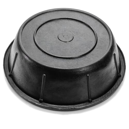 Cididu 3 Pack Rubber Feed Pan, 8 Quart Large Horse Feed Bucket, Heavy Duty Rubber Water Bowl for Livestock, Stackable Chicken Dust Bath Tub for Pig Goat Dog Cat Farm Animal Feeding, 14.5\'\' x 4.5\'\' - Thumbnail 3