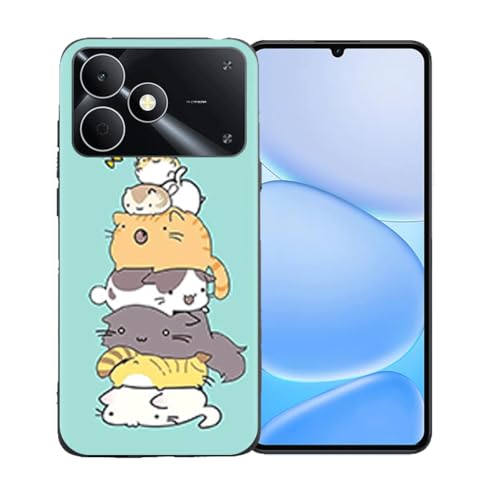 LCEHTOGYE �K�p Realme Note 80 4G�p�P�[�X�A�K�p Realme Note 80 4G (6,74")�ƌ݊����̂��钴���^�u���b�N�\�t�gTPU�V���R���Q���P�[�X�ی�J�o�[ - LLM39