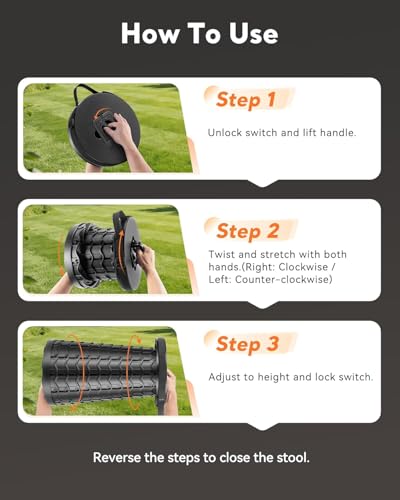 Image of Outward Gear 2026 Upgraded 20.3 inch Tall Collapsible Stool Extra Large Sturdy Portable Seat Telescoping Folding Chair for Camping Travel - XXL