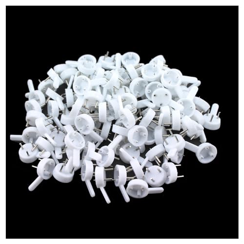 Image of 100PCS Heavy Duty Wall Hook Set, ABS & Steel Material, White, L-Shape, 25mm x 15mm, 20 Pounds Max Weight, Drywall & Concrete Walls