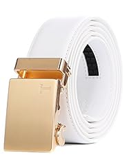 White Leather&gold Metal Buckle