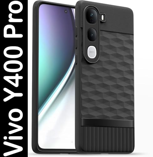 Image of Knotyy Soft Back Cover for vivo Y400 Pro 5G | Full Camera Protection | Flexible Shockproof Back Case for (Black)