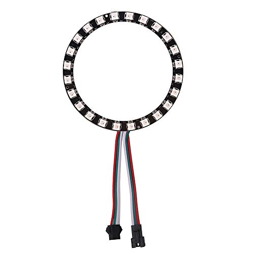 Xunata LED Ring Lampe WS2812B 5050 RGB LED Ringleuchte Individuell Adressierbaren EinzelnVolltraumfarbe DC5V (1pc 24 LEDs/Ring) Cover