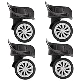 Luggage Carts Luggage Wheels Replacement 4Pcs Mute Suitcase Wheels Replacement, 360° Rotating Universal Dual Suitcase Spinner Wheels Kit for Luggage Suitcase Trolley