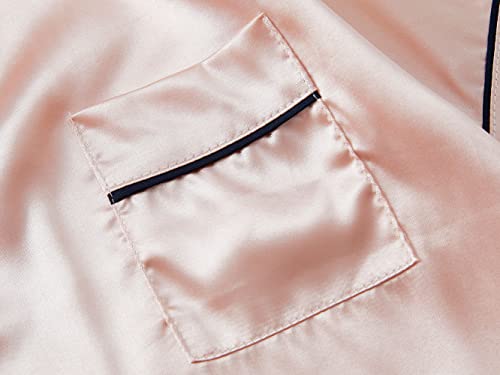 Topgal Little & Big Girls Pajama Set Size 6-16 - Fuchsia Satin Silky Cute Long Sleeve & Pants Outfit3