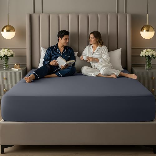 Image of Utopia Bedding Extra Deep Pocket Cal King Fitted Sheet, Fits up to 21 Inch Mattress - Hotel Luxury, Soft, Breathable and Comfy - Shrinkage and Fade Resistant - Easy Care (Grey)