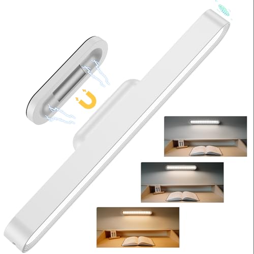 AKSDA Under Cabinet Lighting, 2600mAh Rechargeable Mirror Light, 3 Colors Adjustable Magnetic Dimmable Closet Lights with 50 LED, Wireless Under Counter Lights for Kitchen, Stairs, Bedside, Desk