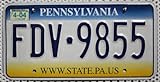 Original Autokennzeichen US State Pennsylvania Metall Schild, License Plate USA Nummernschild