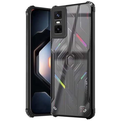 Image of Hybrid Back Cover for Infinix GT 30 Pro 5G | Infinix GT 30 5G, 360 Protection | Crystal Clear with Black Bumper | Camera Protection | Ultra Hybrid Transparent (Black Bumper)