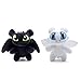 GRTLPOK 2 PCS / Set Cómo entrenar a tu dragón 3 Toothless Light & Night Fury Soft Toy Características lindo llavero de peluche de 12 cm para niños