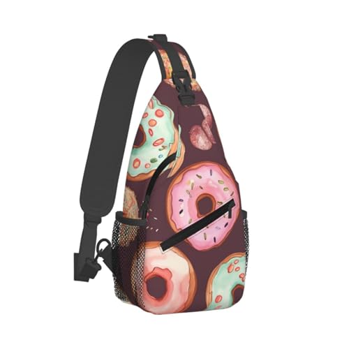 Bolso cruzado tipo sling Pretty Donuts Negro miniatura 2