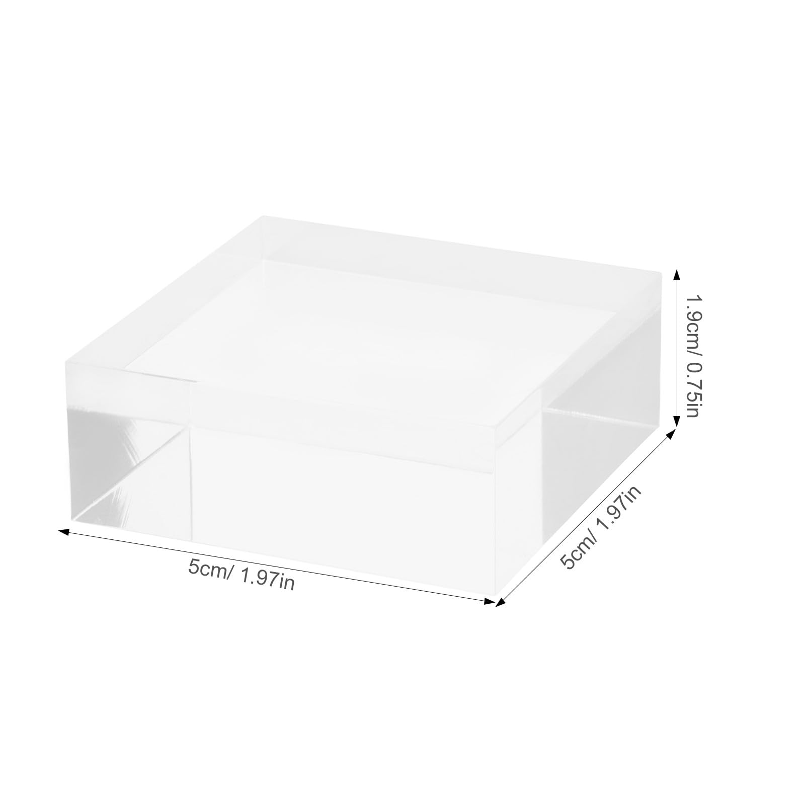 DOITOOL 10 sztuk akrylowych kwadratowych kostek ekspozycyjnych: 2'' X 2'' X 0,8'' Przezroczysty stojak ekspozycyjny na pierścionki, biżuterię, bransoletki, naszyjniki, zegarki,